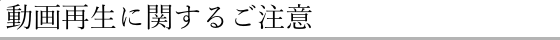 動画再生に関するご注意